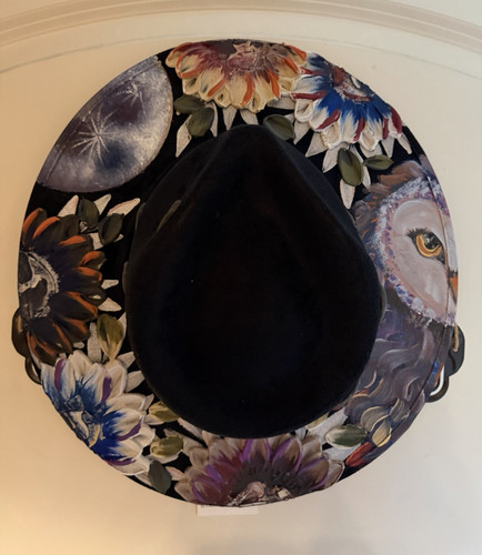 Women black felt wide brim - black,