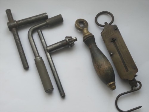 Antique brass and steel wrench