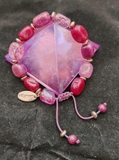 Pink/ red crackle rock crystal