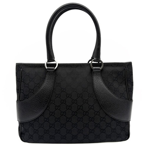 Gucci canvas black leather - canvas,