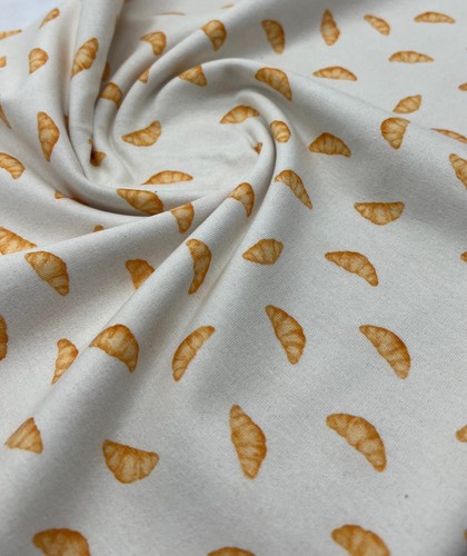 Croissant morning print - morning, cotton