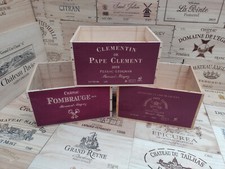Wooden Wine Box Crate ~ 6 bottle French ~ Burgundy / Red Genuine Storage Planter