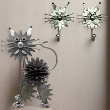 Metal Cat Ornament and