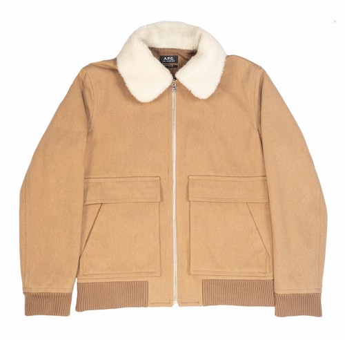 Bronze shearling bomber - bronze,