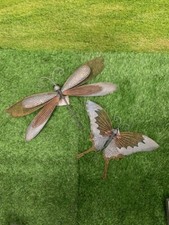 Iron Insect Dragonfly Butterfly Garden Wall Decoration Ornament (2 Assorted)