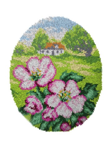 Floral scene latch hook kit - latch,