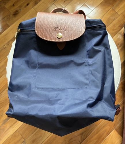 Longchamp navy nylon leather - navy, nylon/leather
