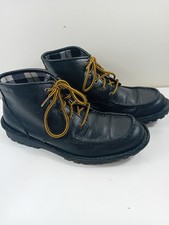 CLARKS POLYVELDT BLACK LEATHER MOC TOE CHUKKA STYLE BOOTS-USED -UK9G  VGC