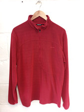 Rohan red microgrid stowaway zip neck fleece top L/42"-44"chest