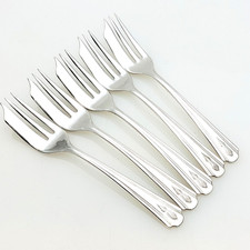 Dorchester Plate Cake Forks x5 - 1937 Coronation - Silver Plated EPNS Vintage