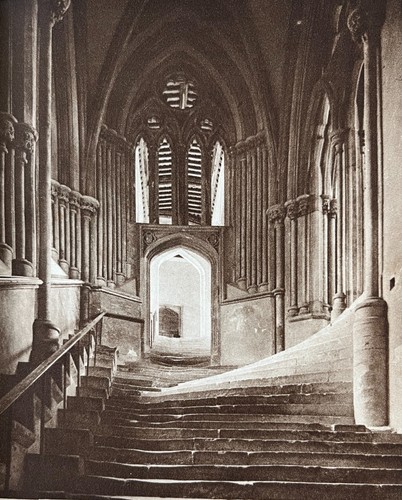 Wells cathedral steps 1932 - cathedral,