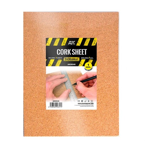 Cork sheet 200x300x1mm - sheet,