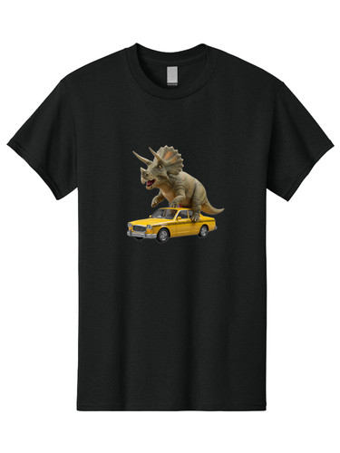 Rex taxi mens graphic - t-rex-on-taxi,
