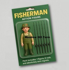 Fridge Magnet Fisherman Action