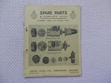 HUMBER 16/50 1931 LUCAS Parts List published January 1932 