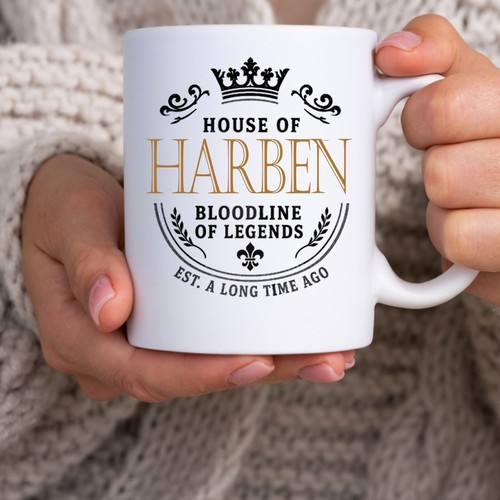 Harben family name - mug, house