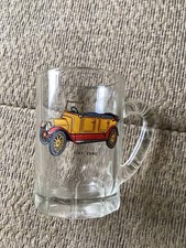 Miniature French-made Glass Tankard/Shot Glass with graphic of Fiat Zero car 