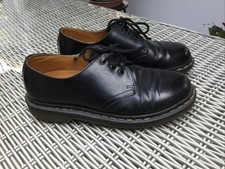 Dr. Martens 1461 Black Smooth Leather Oxford Yellow Stitch Shoes - size 6 (UK)