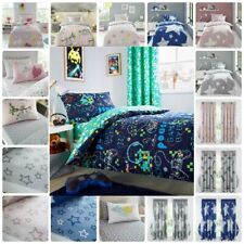 Kids Duvet Cover Children Bedding Sheet Set Single Double & Curtains Boys Girls