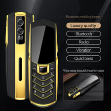 Unlocked Business Luxury Metal Body Leather Mobile Phone Dual SIM GSM Cellphone