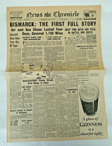 Original wwii news chronicle - -,