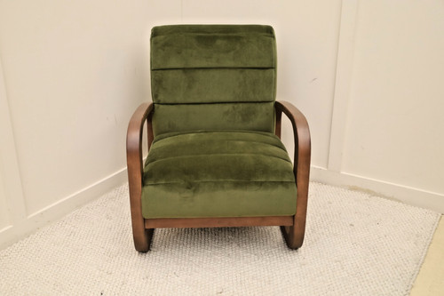 Olive green velvet - dark, wood