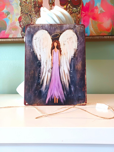 Wooden art angel wings - wooden,