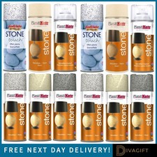PLASTIKOTE STONE TOUCH TEXTURED AEROSOL SPRAY PAINT 400ML REAL STONE FINISH NEW