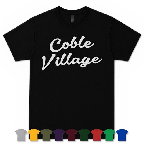 Coble village retro script - village,