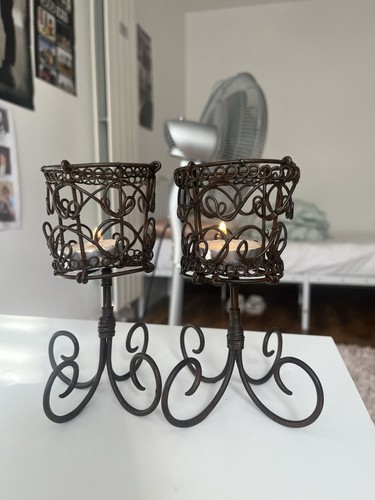 Rustic pair vintage metal - vintage,