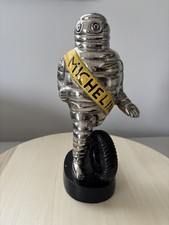 24cm Michelin Man Bibendum Mascot with Tyre on base Figurine Cast Aluminium