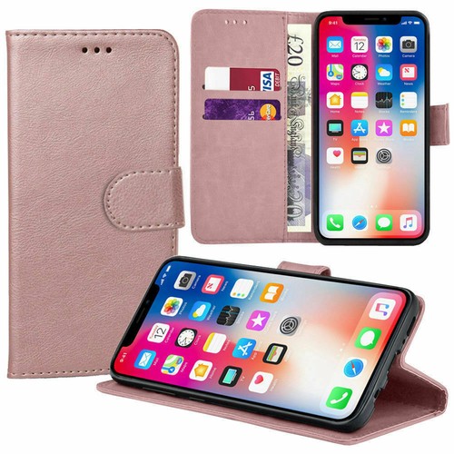 Magnetic leather flip wallet - magnetic,