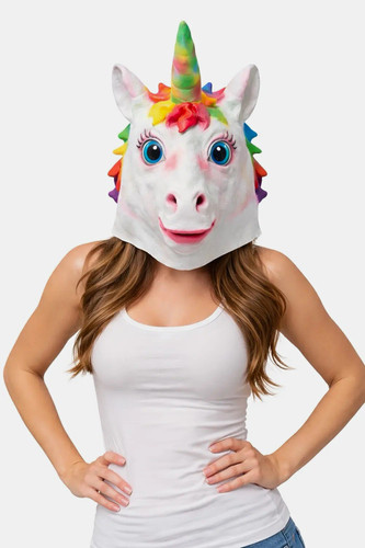 Full head white unicorn - full,