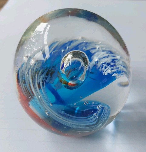 Vintage art glass paperweight - art,