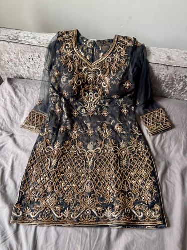 Grey sharara dress - dress, suit
