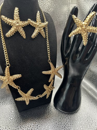 Set gold tone starfish - gold,