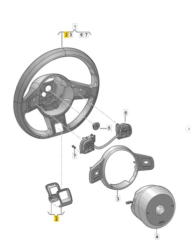 Beetle steering wheel trims - vw,