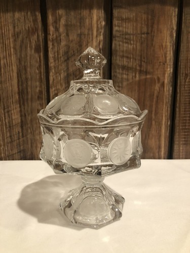 Vtg fostoria glass coin dot - vtg,
