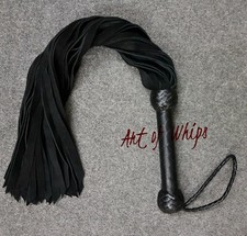 Black Cowhide Leather Handle