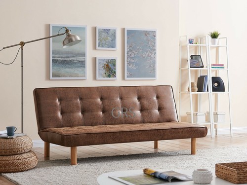 Faux leather sofa bed seater - sofa,