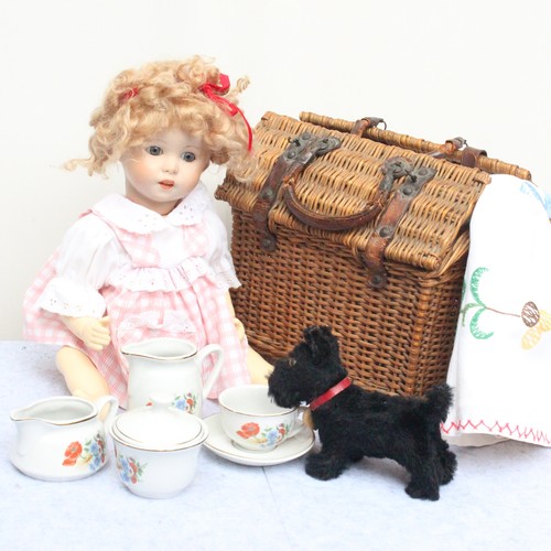 Antique jumeau doll basket - antique,