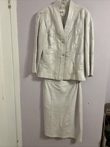 Vintage cream color leather - cream,