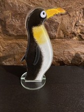 Nobile Glassware Ltd Fused Glass large penguin 1088-14 ornament present Xmas 