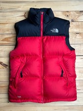 The North Face Gilet Body Warmer Puffer 700 Down Jacket XS X Small Black & Red