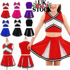 High School Cheer Leader Costume for Girls Halloween Uniform Outfit Fancy Dress