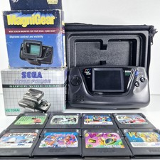 Sega Game Gear Handheld Console Bundle • Games, Magnifying Lenses & Carry Case