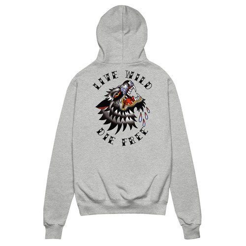 Wolf head tattoo pullover - tattoo,