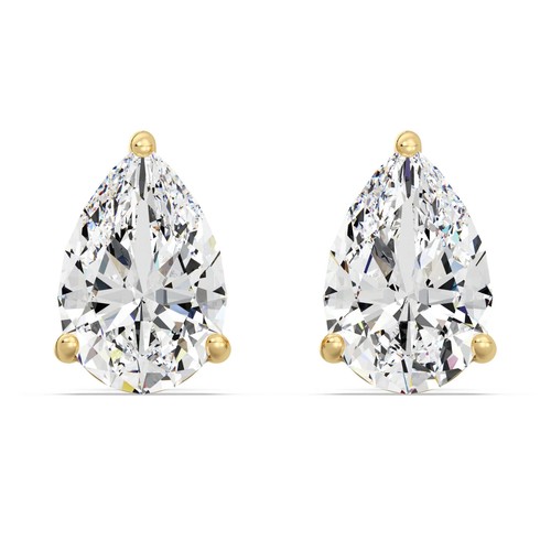 14k yellow gold earrings pear - yellow,