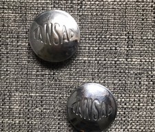 Pair Of Vintage Tansad Pram Wheel Caps