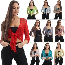 Womens Tie Up Open Front Shrug